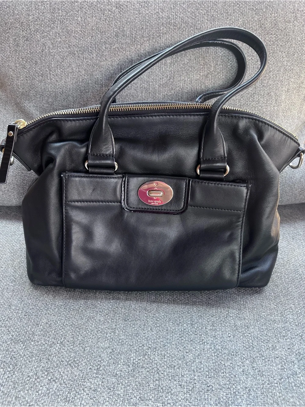 Kate Spade Hampton Road Janie Black Leather Satchel Crossbody Shoulder Bag Purse